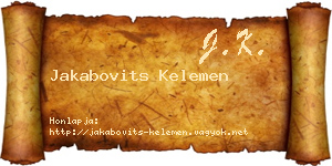 Jakabovits Kelemen névjegykártya