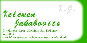 kelemen jakabovits business card